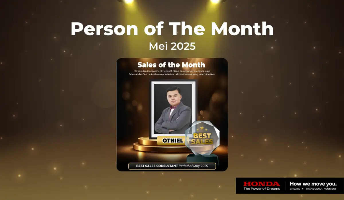 Otniel, Best Sales Consultant Honda Bintang Karanganyar Mei 2025: Pelayanan Andal yang Menginspirasi